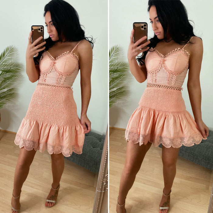 ZOELLA BEIGE BOOB TUBE TOP & RARA STRETCH SKIRT - Egyptian Cotton Fashion Set - Style Heist